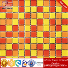 Telhas de vidro do mosaico de cristal amarelo misturado fábrica de China for sale